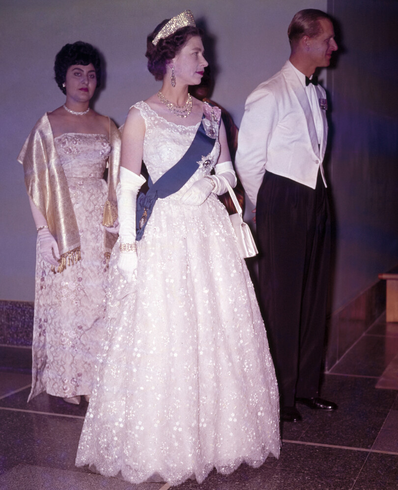 La reine Élisabeth II lors d'une visite officielle au Ghana, en 1961.