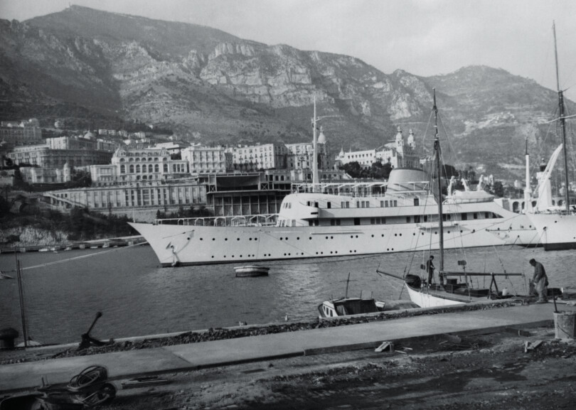 Le yacht, le Christina, d'Aristote Onassis, à Monaco.