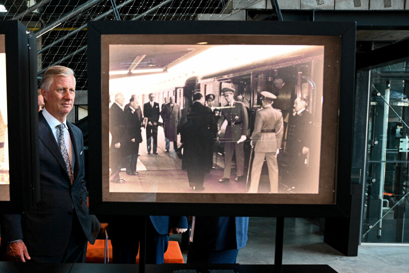 Philippe de Belgique à Train World, en Belgique, le 9 mai 2022.