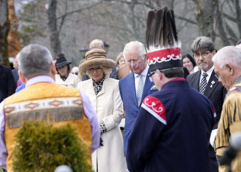 Charles et Camilla à la maison de la gouverneure à St John's au Canada, le 17 mai 2022.