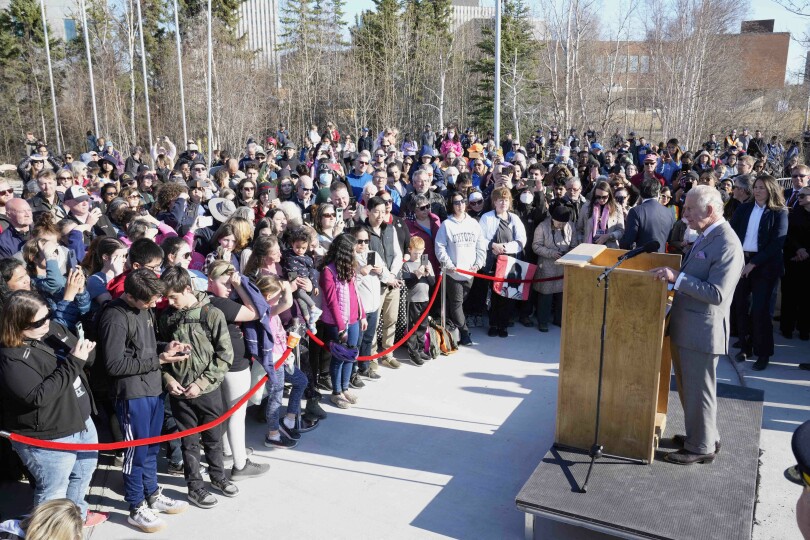 Le prince Charles dans les Territoires du Nord-Ouest, au Canada, le 19 mai 2022.