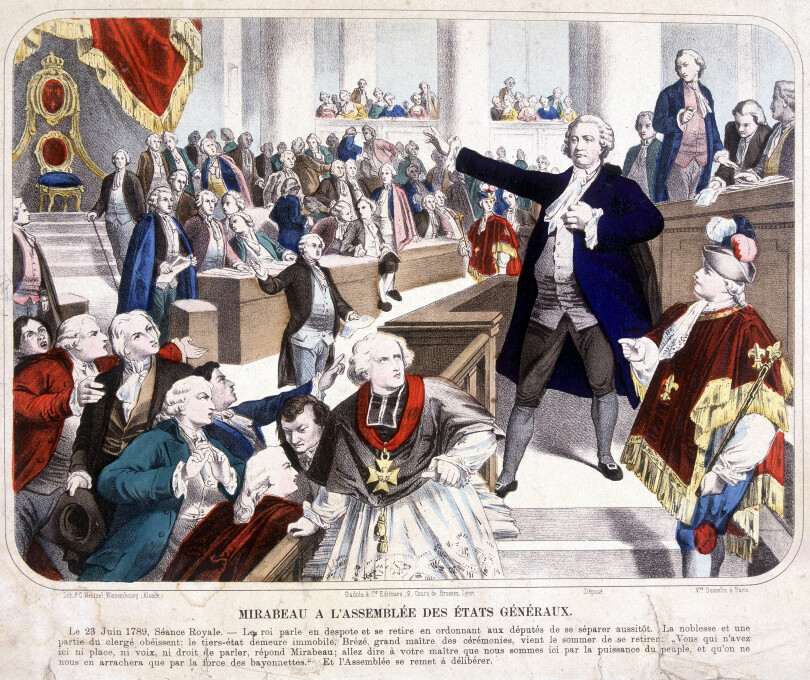 Mirabeau à l'assemblée des Etats Généraux, le 23 juin 1789.