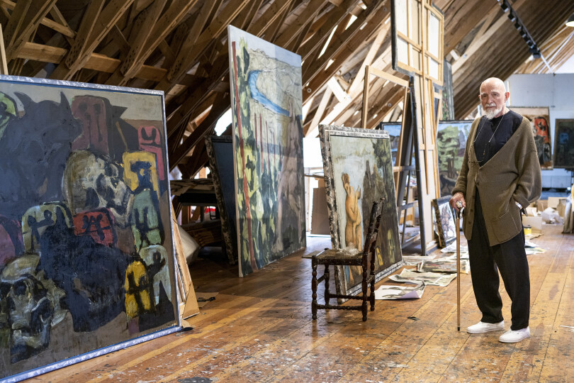 L'atelier de Markus Lüpertz à Trebbin, en Allemagne de l'Est.