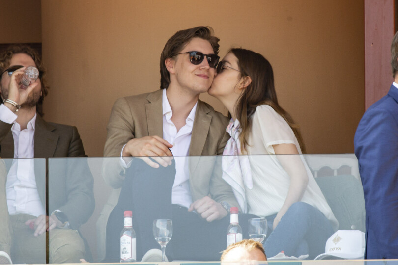 La princesse Alexandra de Hanovre et Ben-Sylvester Strautmann lors du Monte Carlo Rolex Masters au Country Club de Monaco, le 19 avril 2018.