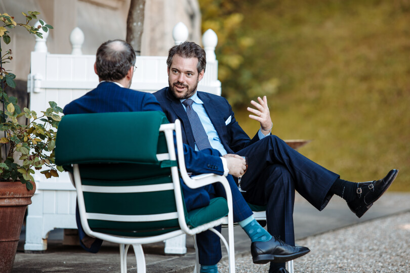 Félix de Luxembourg lors d'une garden-party au Château de Berg, le 28 juin 2022.