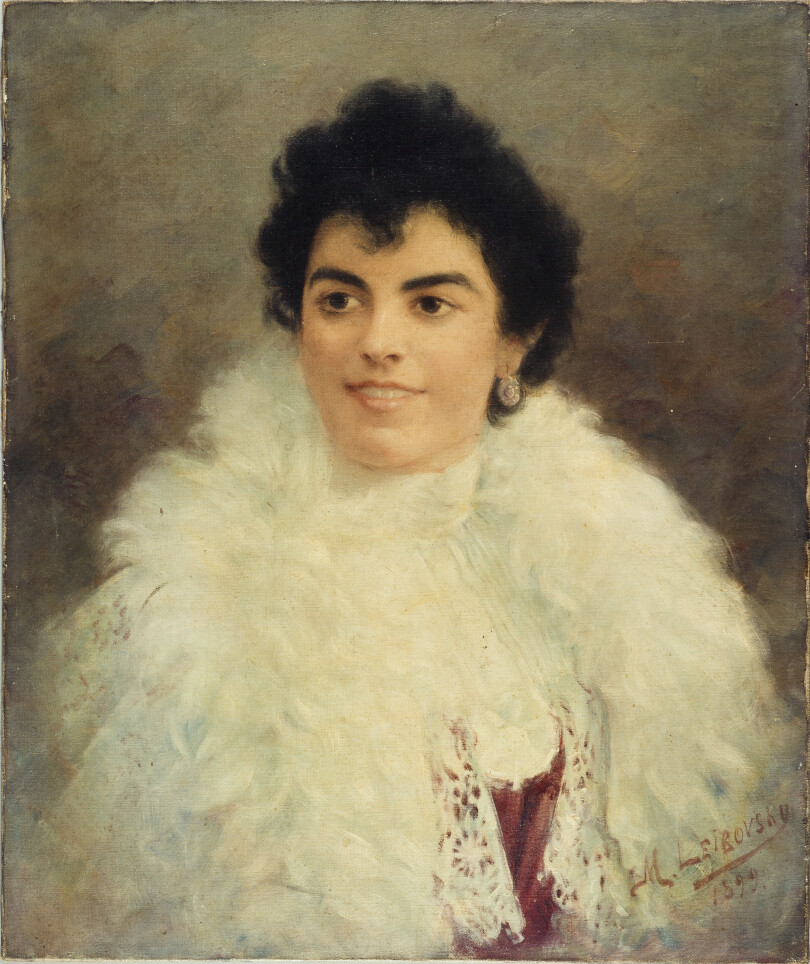 Autoportrait réalisé en 1899, témoignant d’un talent certain d’Élisabeth pour la peinture.