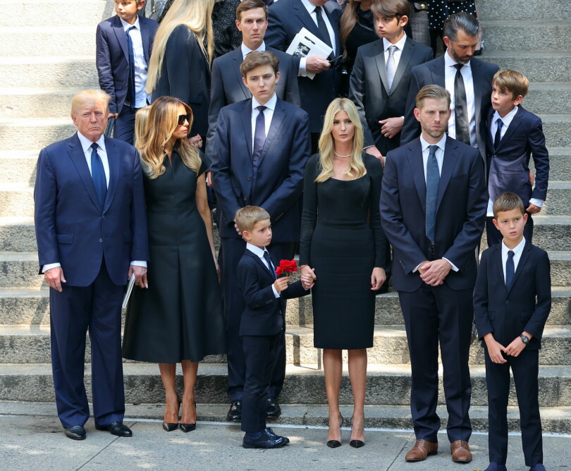 Donald Jr, Ivanka et Eric Trump aux funérailles de leur mère, Ivana, Trump, à New York, le 20 juillet 2022.