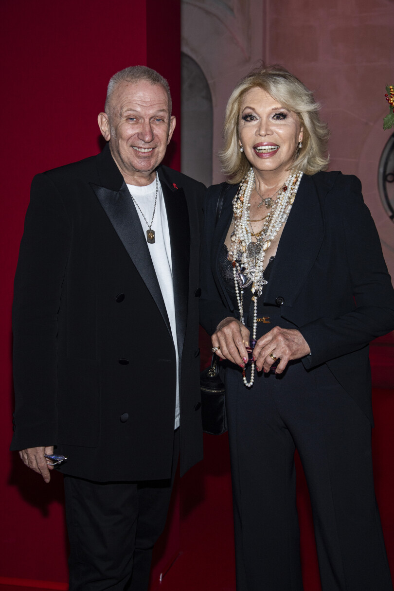 Le couturier Jean Paul Gaultier, ambassadeur du Sidaction, et la chanteuse Amanda Lear.