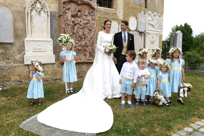 Pál Antal Esterházy et Franziska von Reutter le jour de leur mariage, le 30 juillet 2022.