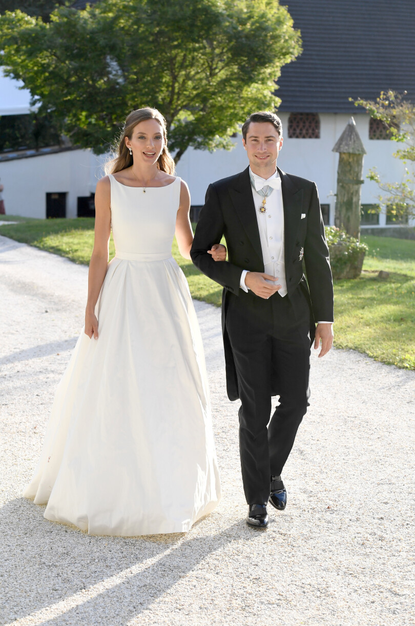 Pál Antal Esterházy et Franziska von Reutter le jour de leur mariage, le 30 juillet 2022.