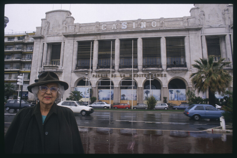 Renée Le Roux, photographiée ici en 1989, le casino le Palais de la Méditerranée.