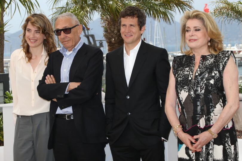 Adèle Haenel, André Téchiné, Guillaume Canet et Catherine Deneuve lors de la présentation de L'homme qu'on aimait trop au Festival de Cannes en mai 2014.