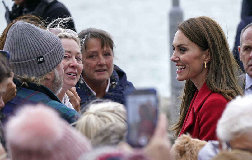 Le prince William et Kate à la station de sauvetage RNLI de Holyhead à Anglesey, au nord du pays de Galles, le 27 septembre 2022.