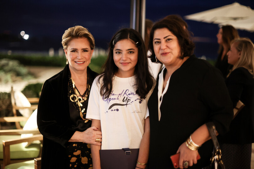 La grande-duchesse de Luxembourg avec sa conseillère privée, Chékéba Hachemi, et la fille de Chékéba, Mariame.