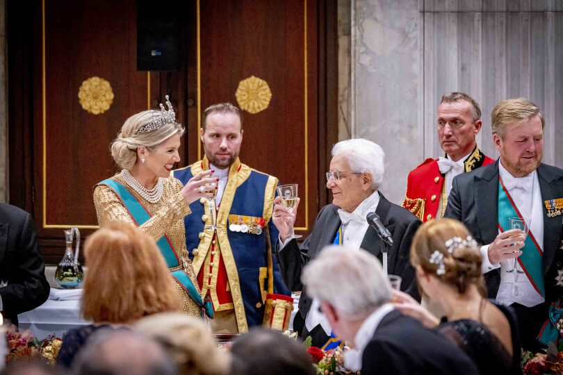 Lors du dîner, Maxima des Pays-Bas a porté un toast avec le président italien à l'amitié qui unit leurs deux pays.