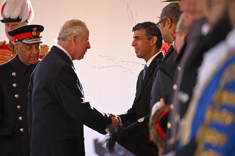 Charles III et Rishi Sunak à Horse Guards Parade, le 22 novembre 2022.