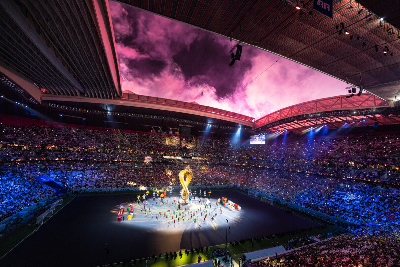 La cérémonie d'ouverture du mondial de football s'est tenue au stade Al Bayt, à Al Khor, au Qatar, le 20 novembre 2022.