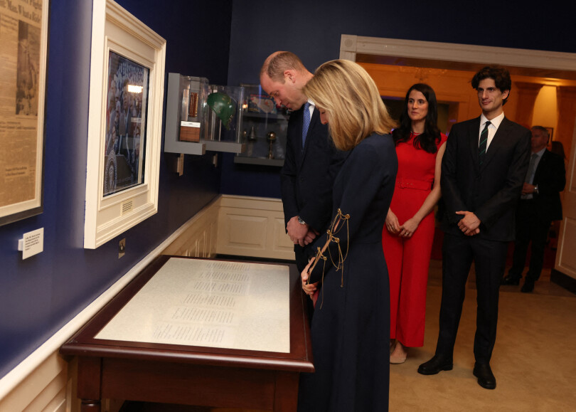 William, Caroline Kennedy, Jack et Tatiana Schlossberg à la JFK Library, à Boston, le 2 décembre 2022.