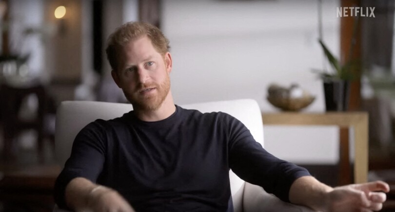Le prince Harry dans le documentaire Netflix Harry & Meghan, diffusé à partir du 8 décembre 2022.