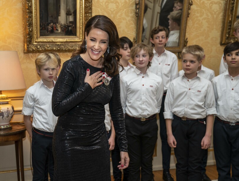 Marie de Danemark à l'ambassade de France au Danemark, le 1er décembre 2022.