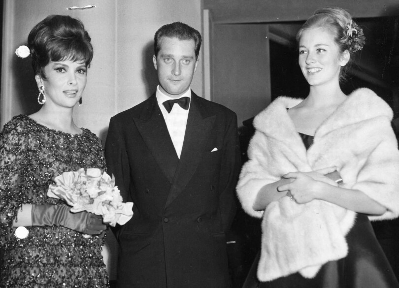 Gina Lollobrigida avec le prince Albert et la princesse Paola de Belgique en 1962.
