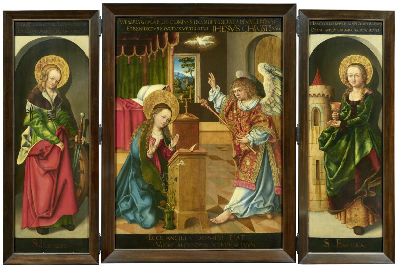 Triptyque à l’Annonciation par Lucas Cranach l’Ancien, 1515.