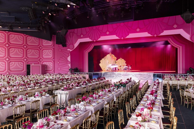 Le Sporting Club de Monaco décoré pour le Bal de la Rose 2023.